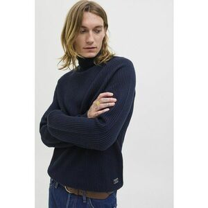 Pulover lejer cu guler inalt - Bleumarin imagine
