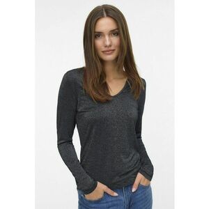 Bluza slim fit cu insertii stralucitoare - Negru/Argintiu imagine