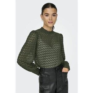 Bluza semitransparenta cu maneci bufante - Kaki pal imagine