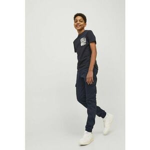 Pantaloni cargo din amestec de bumbac organic - Bleumarin imagine