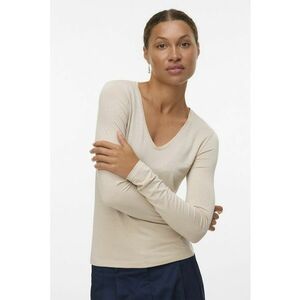 Bluza slim fit cu insertii stralucitoare - Bej deschis imagine