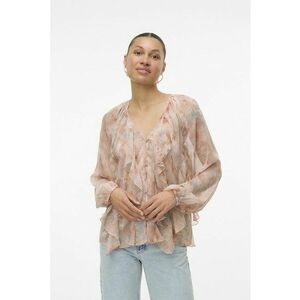 Bluza semitransparenta cu volane - Piersica imagine