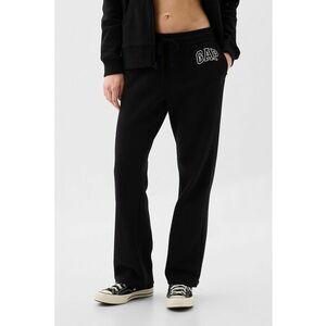 Pantaloni de trening cu croiala dreapta si detaliu logo - Negru imagine