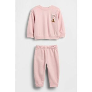Set de bluza si pantaloni de trening lejere cu talie elastica - 2 piese - Roz deschis imagine