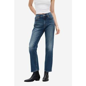 Blugi crop cu croiala dreapta - Albastru indigo imagine