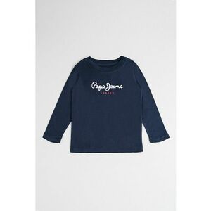 Bluza din bumbac cu imprimeu logo - Bleumarin imagine