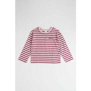 Bluza din bumbac cu maneci lungi si dungi - Violet prafuit imagine