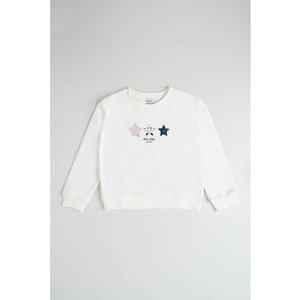 Bluza de trening din bumbac cu imprimeu stele - Alb imagine