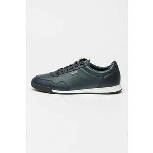 Pantofi sport din piele cu sireturi - Bleumarin imagine