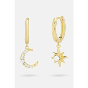 Cercei drop rotunzi din argint veritabil - Auriu imagine