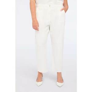 Pantaloni drepti cu buzunare laterale - Alb imagine