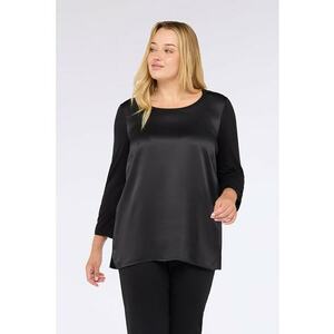 Bluza lejera din satin - Negru imagine