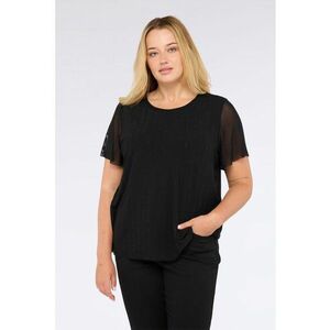 Bluza cu maneci scurte si strasuri - Negru stins imagine