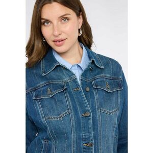 Jacheta de denim cu aplicatii - Albastru imagine