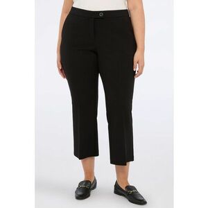Pantaloni crop cu talie inalta - Negru imagine