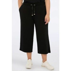 Pantaloni crop si snur - Negru imagine