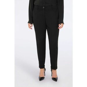 Pantaloni conici cu buzunare oblice pe partea din fata - Negru imagine