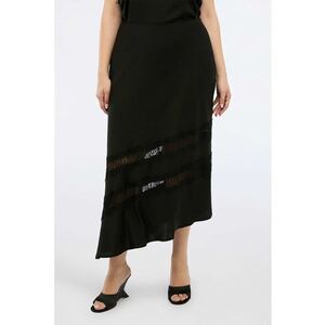 Fusta midi asimetrica cu dantela - Negru imagine