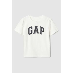 Tricou de bumbac cu logo - Alb/Negru stins imagine