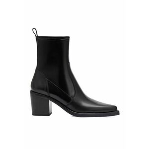 Botine Chelsea de piele ecologica cu varf ascutit - Negru imagine