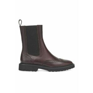 Ghete Chelsea de piele - Maro inchis imagine