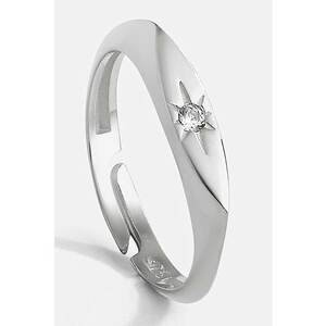 Inel din argint veritabil cu piatra zirconia - Argintiu/Transparent imagine