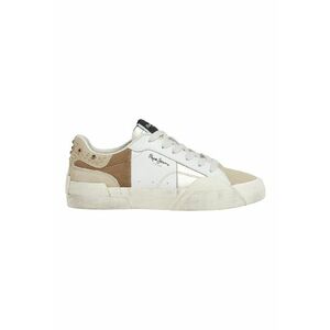Pantofi sport cu model colorblock - Alb/Auriu/Maro nisip imagine