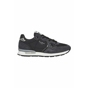 Pantofi sport cu detalii din piele intoarsa - Negru/Albastru ultramarin imagine