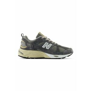 Pantofi sport low-cut cu insertii din piele intoarsa - Gri inchis imagine
