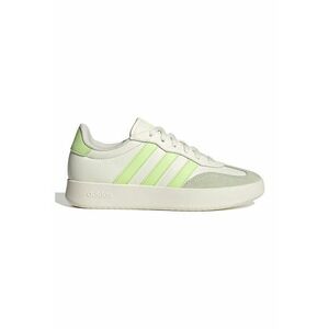 Pantofi sport Barreda din piele ecologica cu garnituri din piele intoarsa - Alb murdar/Verde lime imagine