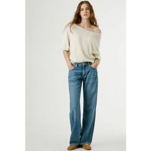 Blugi relaxed fit cu talie inalta - Albastru deschis imagine
