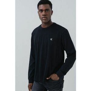 Bluza de bumbac cu logo discret - Negru imagine