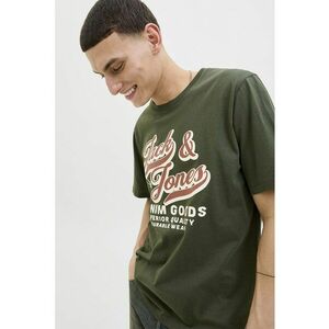Tricou din bumbac organic cu imprimeu - Alb/Visiniu/Kaki pal imagine