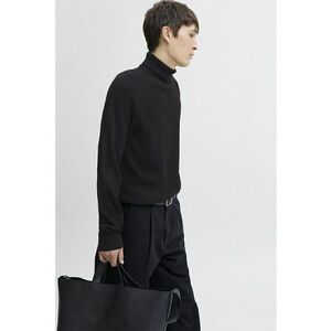 Pulover lejer cu guler inalt - Negru imagine