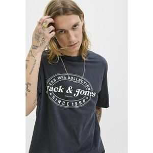 Tricou cu imprimeu si maneci cazute - Bleumarin imagine