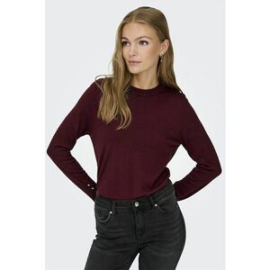 Pulover slim fit cu mansete cu nasturi - Rosu inchis imagine