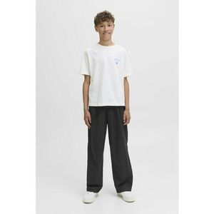 Pantaloni de bumbac cu croiala lejera - Negru stins/Crem imagine