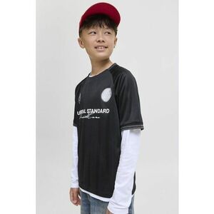 Tricou regular fit cu model text - Negru imagine
