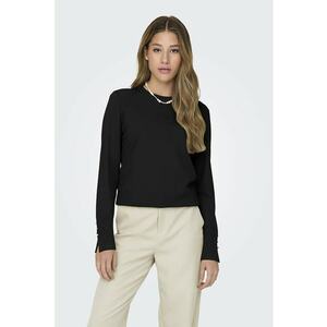 Pulover slim fit cu mansete cu nasturi - Negru imagine