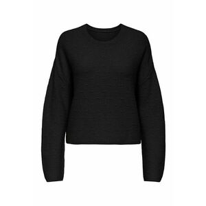 Pulover tricotat fin cu terminatie cu striatii - Negru imagine