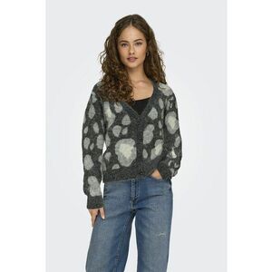 Cardigan cu animal print - Verde padure imagine
