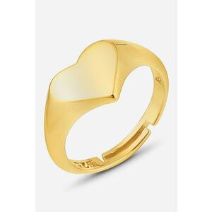 Inel din argint veritabil 925 cu inima - Auriu imagine