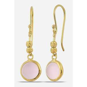 Cercei din argint cu quartz - Auriu imagine