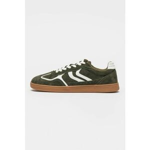 Pantofi sport low-cut din piele intoarsa Carson - Alb/Verde inchis imagine