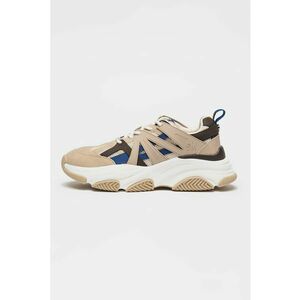 Pantofi sport cu model colorblock si insertii din plasa Peckman - Maro taupe/Albastru imagine