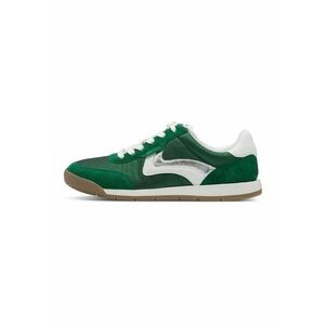 Pantofi sport low cut cu garnituri din piele intoarsa - Verde/Caramel/Alb murdar imagine