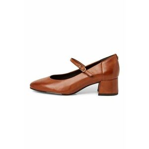 Pantofi Mary Jane de piele cu toc masiv - Caramel imagine
