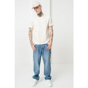 Tricou texturat cu logo brodat - Crem imagine