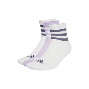 Set de sosete scurte unisex in dungi - 3 perechi - Alb/Lila/Albastru indigo imagine