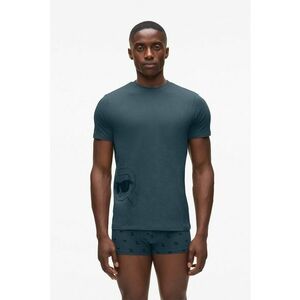 Pijama slim fit cu logo - Albastru petrol imagine